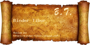 Binder Tibor névjegykártya